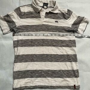 Boys Striped Polo Shirt - Gray and White